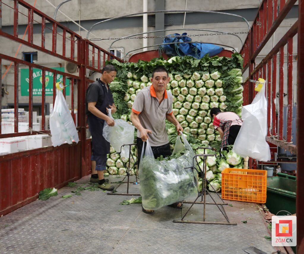 西南农商蔬菜批发市场商贩正在搬运货物 .JPG