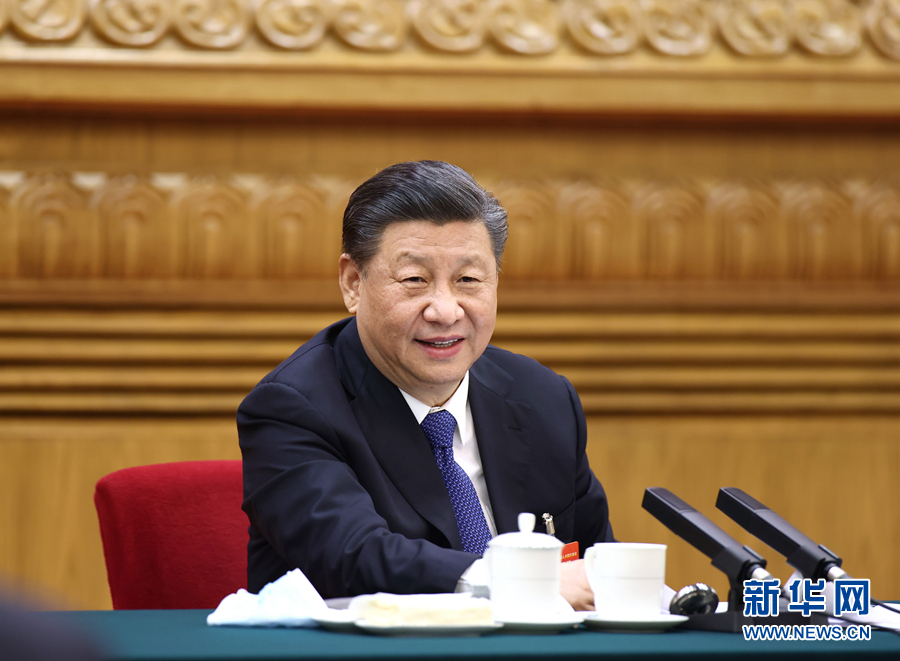 3月5日，中共中央总书记、国家主席、中央军委主席习近平参加十三届全国人大四次会议内蒙古代表团的审议。新华社记者 鞠鹏 摄设为缩略图设为缩略图