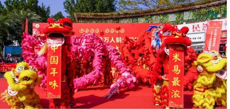 活動現(xiàn)場舞龍舞獅表演 米易融媒供圖.jpg