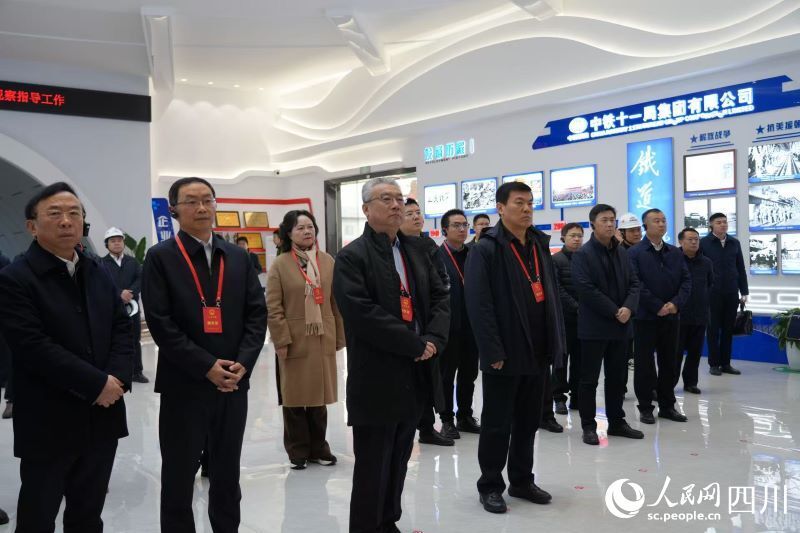 代表視察成渝中線高鐵四川段建設(shè)現(xiàn)場。人民網(wǎng)記者 李平攝