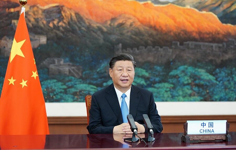 2020年9月22日,国家主席习近平在第七十五届联合国大会一般性辩论上发表重要讲话。新华社记者 鞠鹏 摄