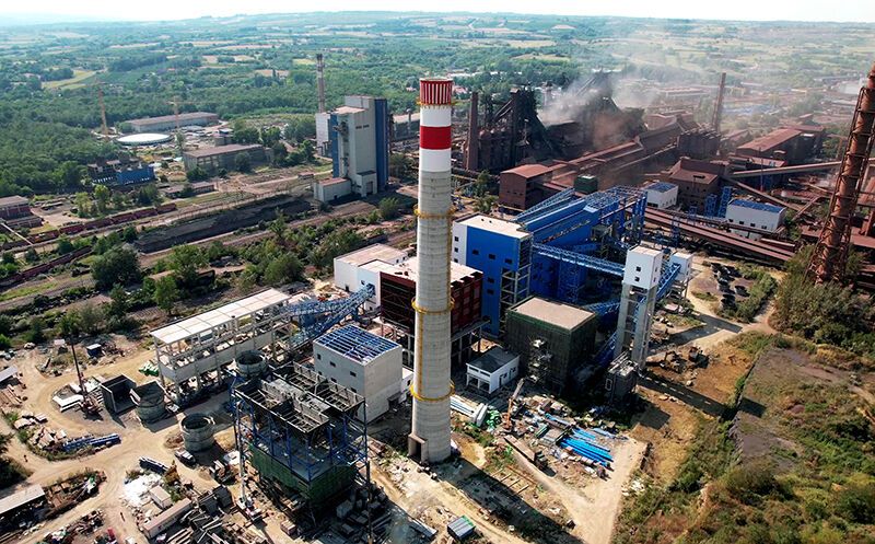 這是2021年8月16日拍攝的河鋼集團(tuán)塞爾維亞斯梅代雷沃鋼廠,。