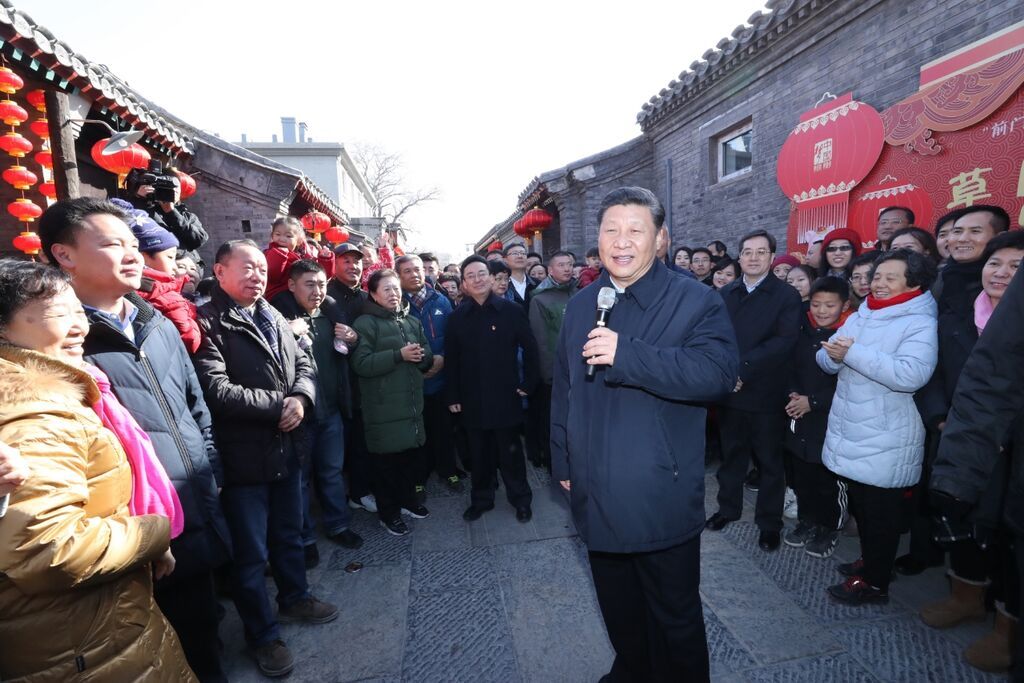 2019年2月1日,,習(xí)近平總書記在前門東區(qū)草廠四條胡同給大家拜年,并向全國各族人民致以新春祝福,。
