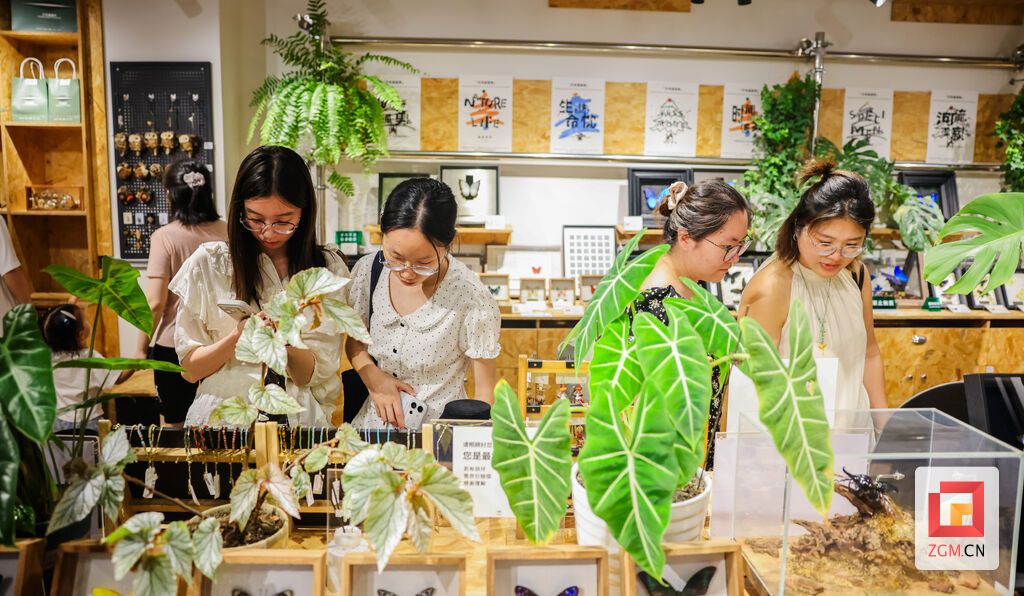 市民游客在自流井老街文创店内品赏手作文创。记者 宋姿熠 摄.jpg