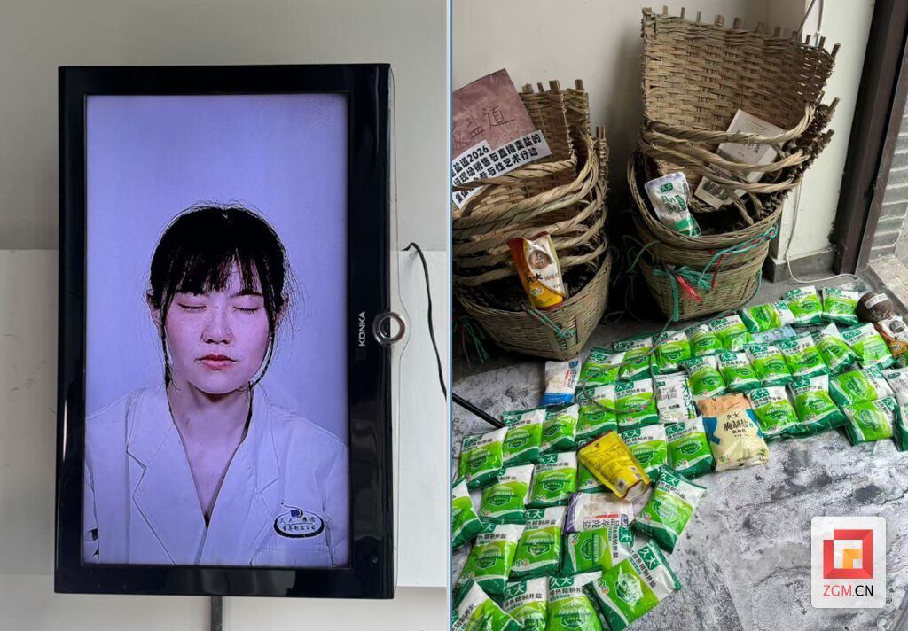 左为《塑痕》视频截图，右为《小盐人：艺术带盐人vivi工作间》.jpg