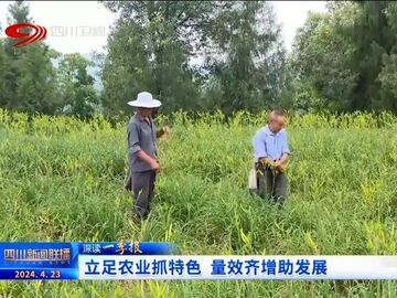 四川新闻联播丨深读一季度：立足农业抓特色 量效齐增助发展