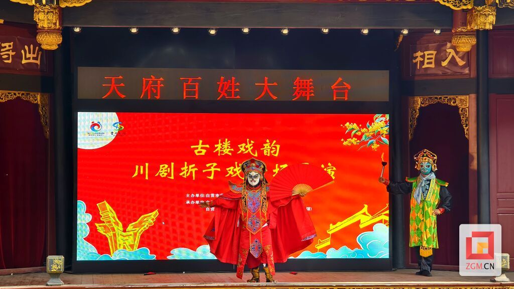 春节期间市民在贡井南华宫观看节目记者 罗祥瑞 摄.jpg