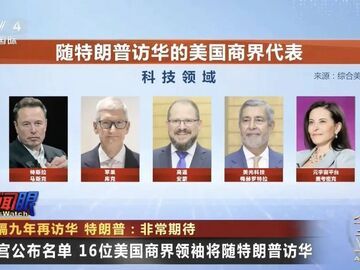 马斯克、库克等将随特朗普访华
