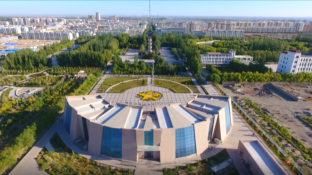 航拍红西路军安西战役纪念馆。图片由瓜州县委宣传部提供