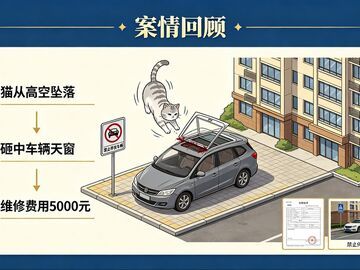 天降猫咪砸坏车辆天窗，猫主人拒赔称“只是临时投喂”，法院：承担70%赔偿责任