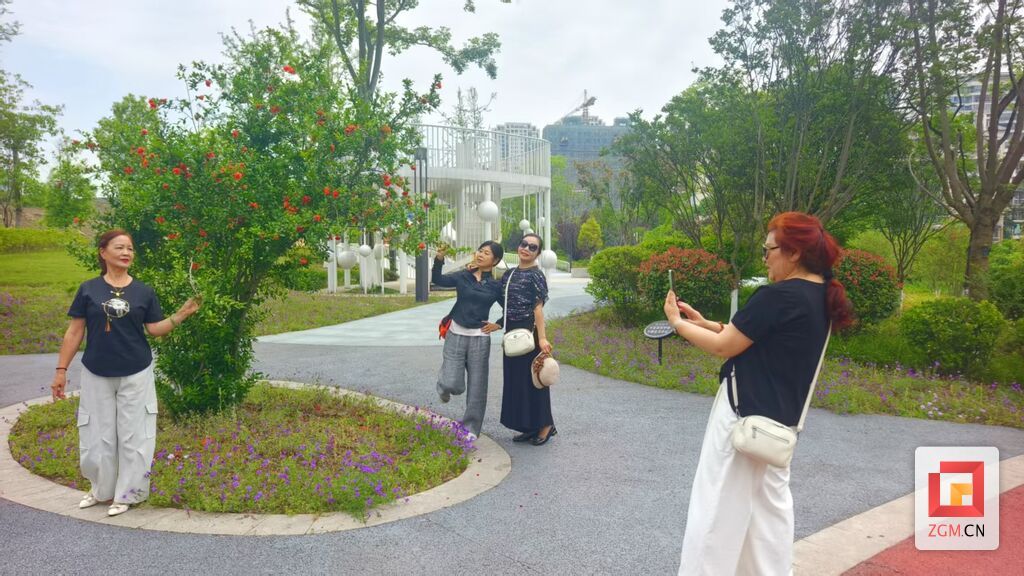 市民在翁田公园赏花 记者罗祥瑞摄.jpg
