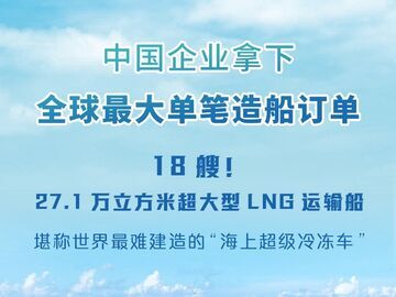 18艘27.1万方LNG运输船！中国企业拿下全球最大单笔造船订单