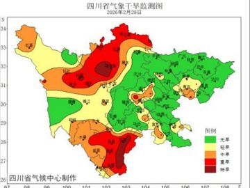 3月四川的降水要多起来了，平均气温仍偏高，注意防旱防火