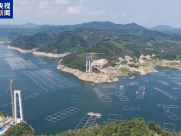 东北地区跨度最大悬索桥主塔封顶 “黄金大外环”加速建设